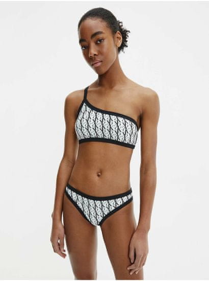 Calvin Klein Čierno-biely dámsky vzorovaný spodný diel plaviek Calvin Klein Underwear