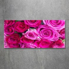 Wallmuralia.sk Foto obraz akrylové sklo Kytica ružových ruží 100x50 cm 2 prívesky