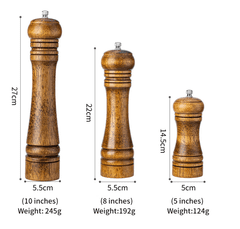Dali Drevený ručný mlynček na korenie alebo soľ - 14,5cm
