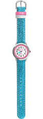 CLOCKODILE Tyrkysové trblietavé dievčenské hodinky HEARTS