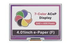 Waveshare 4,01-palcový 7-farebný E-Paper E-Ink zobrazovací modul pre Raspberry Pi