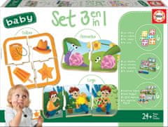 EDUCA Baby puzzle set Farby, postupnosť a protiklady 3v1