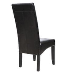 VERVELEY CUBA Sada 2 jedálenských stoličiek, Čierna umelá koža, Moderný štýl, L. 48 x gl. 64 cm
