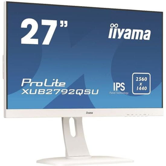 VERVELEY Počítačová obrazovka, IIYAMA ProLite XUB2792QSU-W1, 27, IPS panel, 5ms, DVI / HMDI / DisplayPort