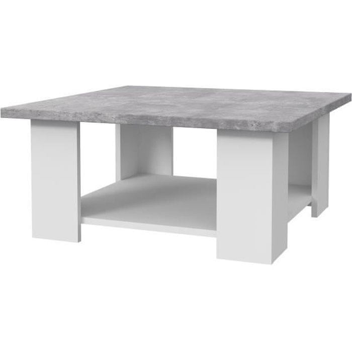 VERVELEY Konferenčný stolík PILVI, Biely a svetlosivý betón, L. 67 x gl. 67 x H 31 cm