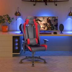 Nastaviteľná herná kancelárska stolička SPEED, umelá čierna, D 69 x D 59 x V 127/135 cm