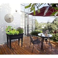 VERVELEY EDA Zeleninová záhrada so stolom a stolom Veg City, 73 x 38,5 x V 68 cm, 57 l, antracitovo sivá