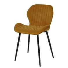 VERVELEY PORTO Súprava 2 kovových stoličiek, horčicový zamat, dl. 50 x gl. 53 x H 81 cm