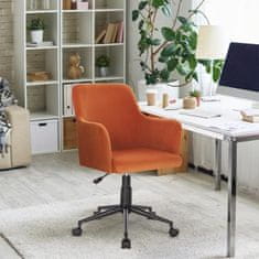 Nastaviteľné kancelárske kreslo VINTY, oranžová látka, L. 57 x gl. 60 x H 84/94 cm