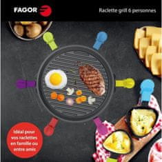 VERVELEY FAGOR FG830, Raclette gril, 2 v 1, pre 6 osôb, 30 cm, 800 W, nepriľnavý povrch, svetelná kontrolka