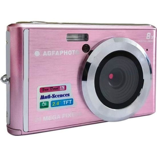 VERVELEY AGFA PHOTO Realishot DC5200, Kompaktný digitálny fotoaparát (21 MP, 2,4'' LCD, 8x digitálny zoom, lítiová batéria) Ružová