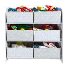VERVELEY Biely box na hračky do detskej izby so 6 priehradkami