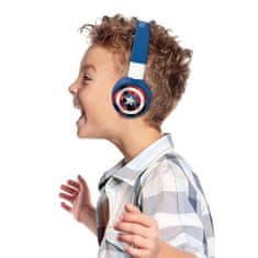 Lexibook AVENGERS, Slúchadlá Bluetooth 2 v 1, Pohodlné a skladné káblové slúchadlá pre deti s obmedzením zvuku, LEXIBOOK