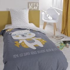 Today Detská posteľná súprava Kool, 1 osoba, 140 x 200 cm, 100% bavlna, sivý detský vzor, TODAY