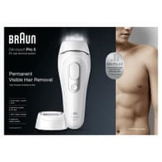 BRAUN Braun Silk expert Pro 5 PL5145, IPL pre mužov, domáci pulzačný epilátor, biely/strieborný