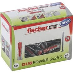 VERVELEY FISCHER, Kotva do všetkých materiálov DuoPower 5x25 mm so skrutkami, Box 50
