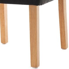 VERVELEY ELYNA Súprava 2 jedálenských stoličiek, Podstavec z prírodného dreva, Tmavosivá látka, D 47 x H 60 x V 100 cm