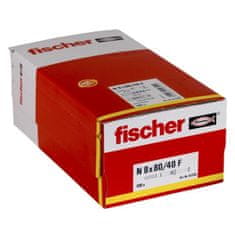 FISCHER FISCHER, NF 8x80/40 hmoždinka s hrubou prírubou a špicatým klincom, Box 100
