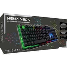 VERVELEY Herná klávesnica THE G-LAB KEYZ-NEON, podsvietená, drôtová, 19 anti-ghosting kláves, 12 multimediálnych skratiek
