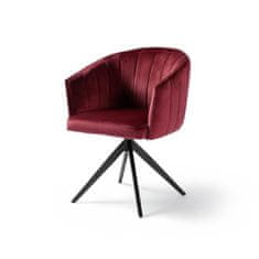 Jedálenská stolička, burgundský zamat, dl. 61,5 x gl. 61 x V 79,5 cm, MANON