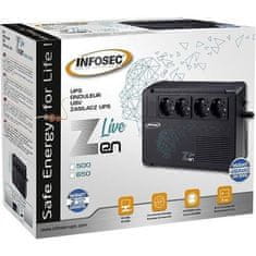 Infosec INFOSEC Zen Live 650, Line Interactive 650 VA UPS 4 FR / SCHUKO zásuvky, 2 roky záruka