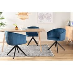 Jedálenská stolička, Modrý zamat, D 61,5 x G 61 x V 79,5 cm, MANON