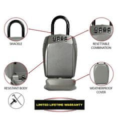 VERVELEY MASTER LOCK Bezpečná schránka na kľúče, veľkosť L, zosilnené zabezpečenie, schránka s malou rukoväťou