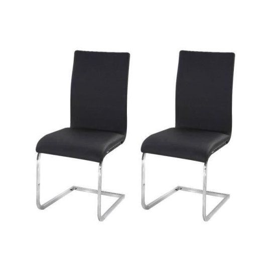 LEA Súprava 2 jedálenských stoličiek, Čierna imitácia, Moderné, Ll. 43 x gl. 56 cm