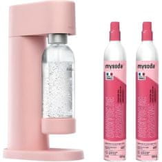 VERVELEY MYSODA P2C-WD002F-LP, Woody Pink Perlivá voda Balenie pre prístroje, 2 60L CO2 fľaše vrátane 1, 1L sýtená fľaša