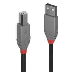 shumee LINDY kábel USB 2.0 typu A na B, Anthra Line, 1 m
