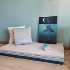 VERVELEY Penový futon COTTON WOOD s odnímateľnou potlačou Stardust, 60 x 120 x 4 cm