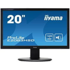 iiyama Počítačová obrazovka, IIYAMA ProLite E2083HSD-B1, 20, TN panel, 5ms, VGA / DVI-D
