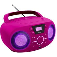 Bigben Prenosné rádio BIGBEN CD61RSUSB Cd Usb Pink + svetelné reproduktory