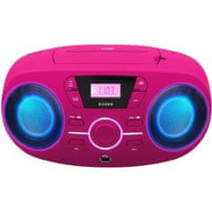 Bigben Prenosné rádio BIGBEN CD61RSUSB Cd Usb Pink + svetelné reproduktory