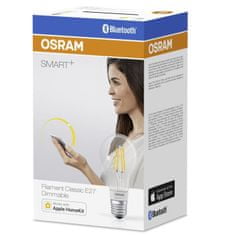 shumee OSRAM Smart + Connected LED žiarovka, E27 Standard, Stmievateľná teplá biela 5,5 W (= 50 W), Kompatibilná s Bluetooth Apple HomeKit