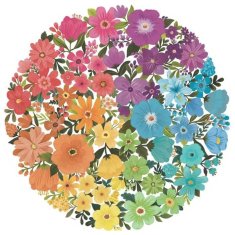 VERVELEY Ravensburger, Kruhové puzzle 500 dielikov, Kvety (farebné)