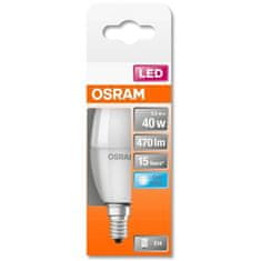 VERVELEY Žiarovka OSRAM LED s matným plameňom s chladičom, ekvivalent 5,4 W 40W E14, studená biela