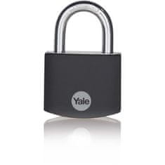 Yale YALE -YE3B/38/119/1/BK, 38 mm hliníkový visiaci zámok, tvrdená oceľová paleta, čierny, 3 kľúče, Pre skrinky, skrinky na náradie, tašky