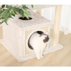 VERVELEY Veľké škrabadlo pre mačky s výklenkom, 108 x 60 x V 178 cm, biele