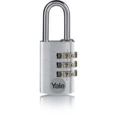 Yale YALE -YE3CB/20/121/1/GO, Hliníkový visiaci zámok, 20 mm kombinácia, oceľové tŕne, zlatý, 3miestny kód, do skrine, skrinky na náradie