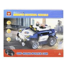 Auldey WISE BLOCK, JEEP POLICE REMOTE CONSTRUCTION KIT, Malé policajné auto na zostavenie, 302 ks.