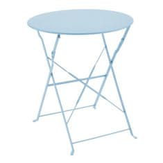 VERVELEY Záhradný bistro set pre 2 osoby, Okrúhly stôl 60 cm s 2 stoličkami, Práškovo lakovaná oceľ, Modrá