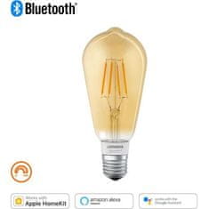 VERVELEY Žiarovka LEDVANCE SMAR + Bluetooth Edison Gold Wire, 60 W, E27, variabilný výkon