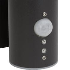 Brilliant Vonkajšie nástenné svietidlo BRILLIANT LED so senzorom Bergen, 29,2x11x6 cm, antracit