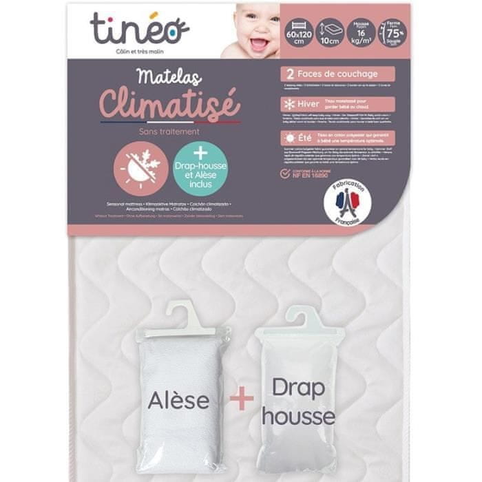 Tinéo TINEO Klimatizovaný matrac 60x120 cm + prestieradlo + matracový topper (sada)