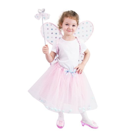 Rappa Detský kostým tutu sukne ružová víla so svietiacimi krídlami e-obal