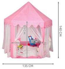 Kruzzel ISO 6104 Detský ružový stan - zámok 13074