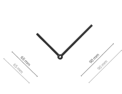 Noname Čierne hliníkové hodinové ručičky 90 mm | 65 mm