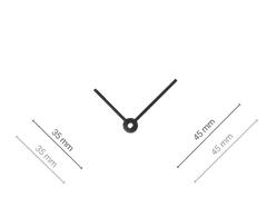 Noname Čierne hliníkové hodinové ručičky 45 mm | 35 mm
