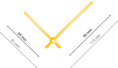 Noname Zlaté hliníkové hodinové ručičky 90 mm | 65 mm